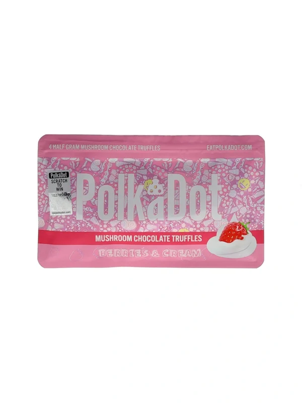 Berries & Cream Polkadot Mushroom Chocolate Truffles 4 HGs